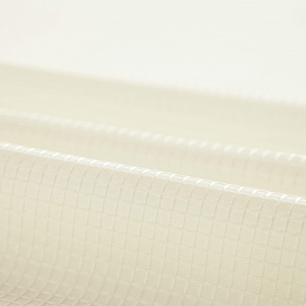 Ivory Sheer and Grid Shower Curtain and Liner Set-8