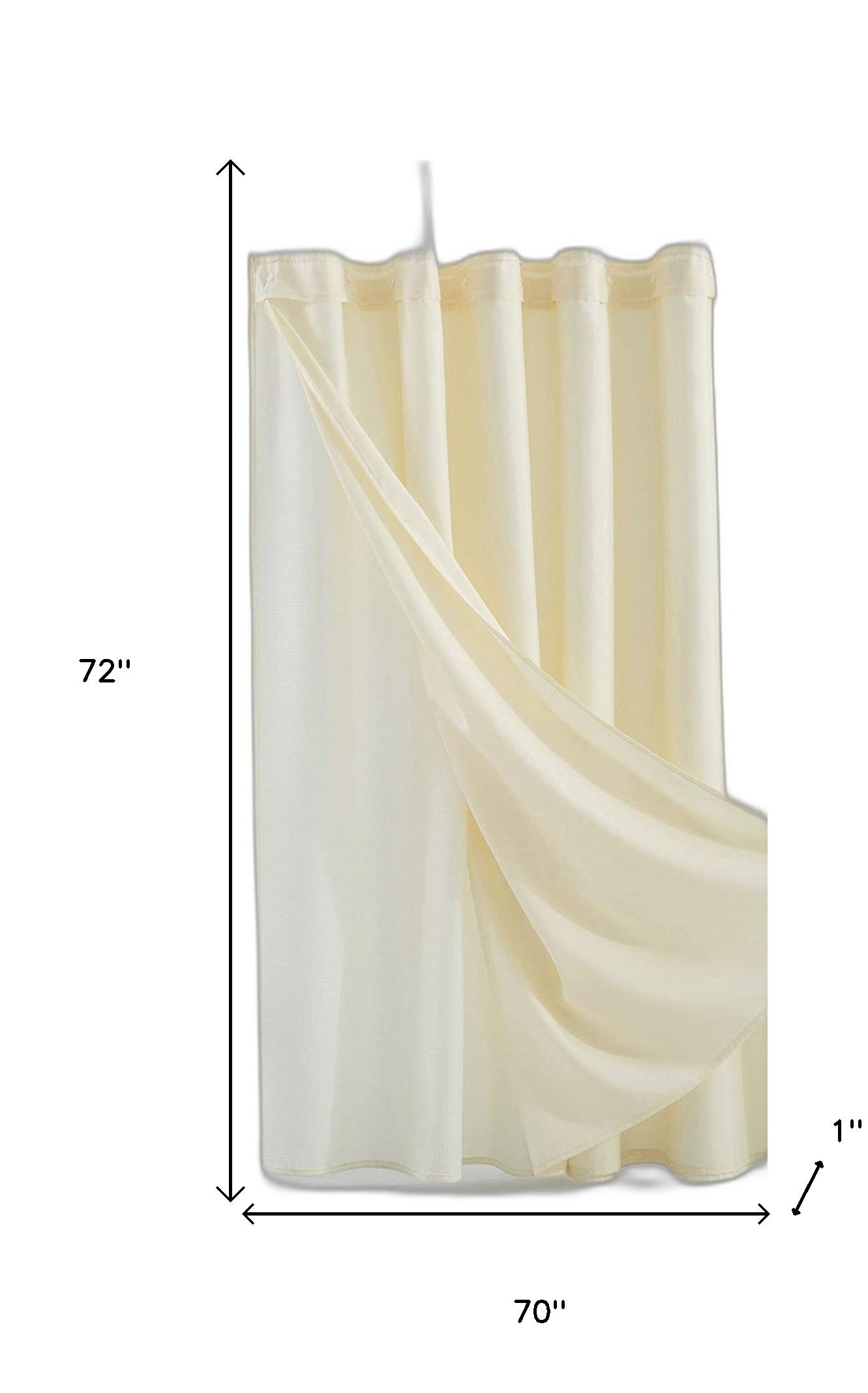 Ivory Sheer and Grid Shower Curtain and Liner Set-7