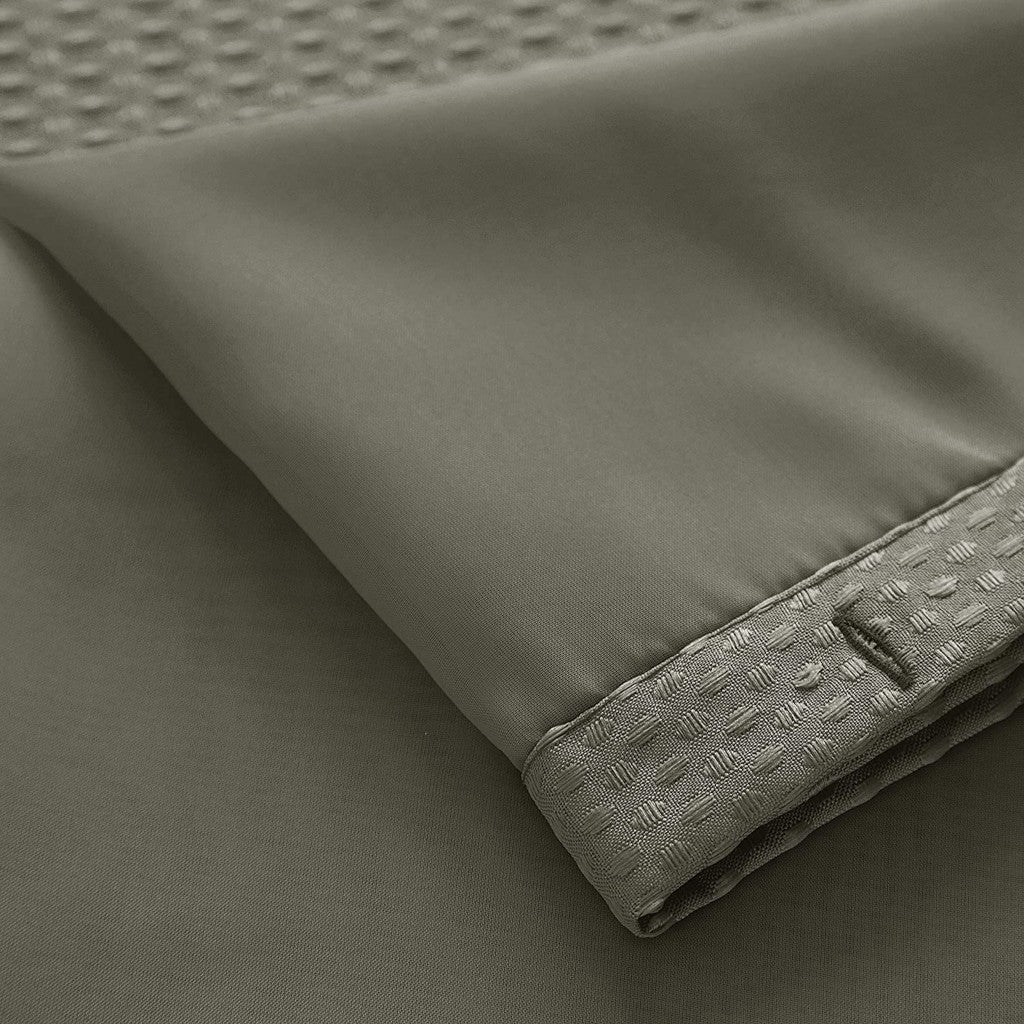 Gray Sheer and Grid Shower Curtain and Liner Set-7