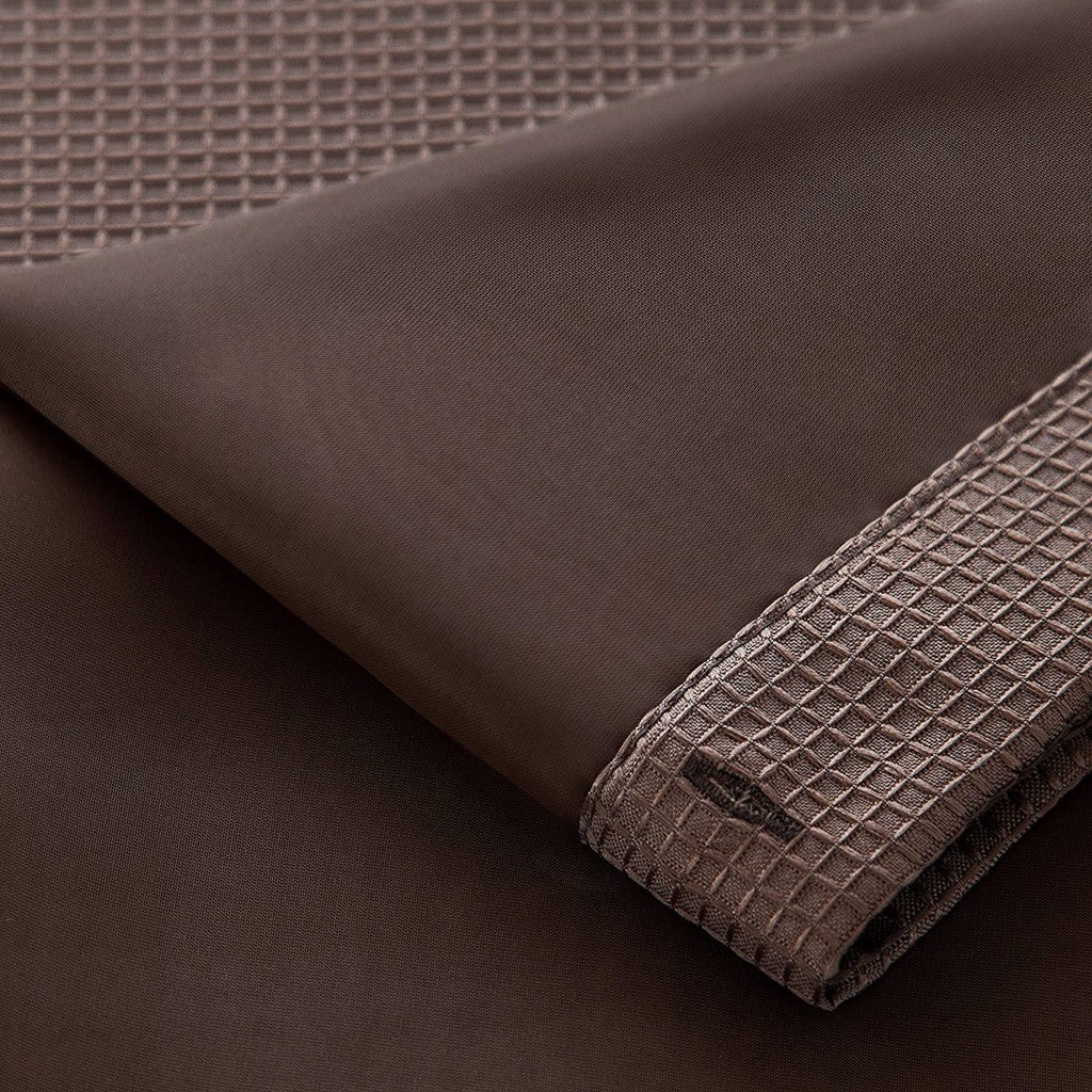 Brown Modern Grid Shower Curtain and Liner Set-6