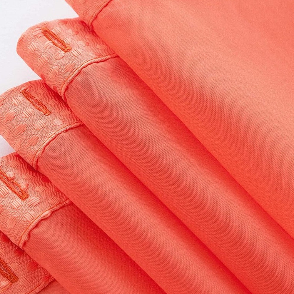 Coral Sheer and Grid Shower Curtain and Liner Set-1