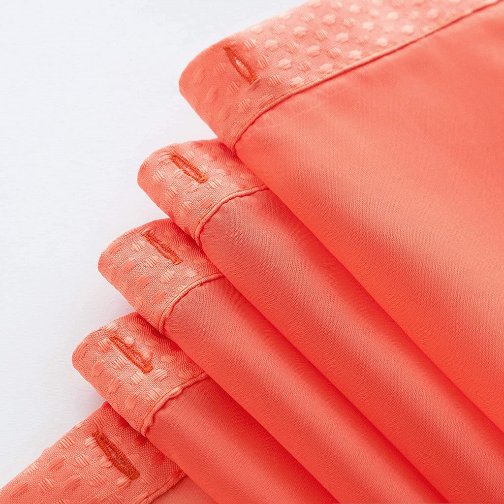 Coral Sheer and Grid Shower Curtain and Liner Set-0