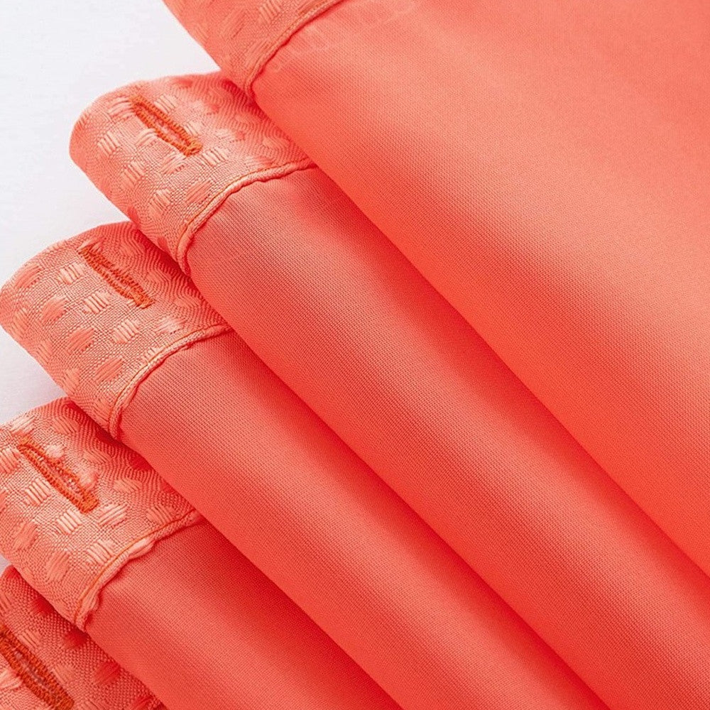 Coral Sheer and Grid Shower Curtain and Liner Set-2