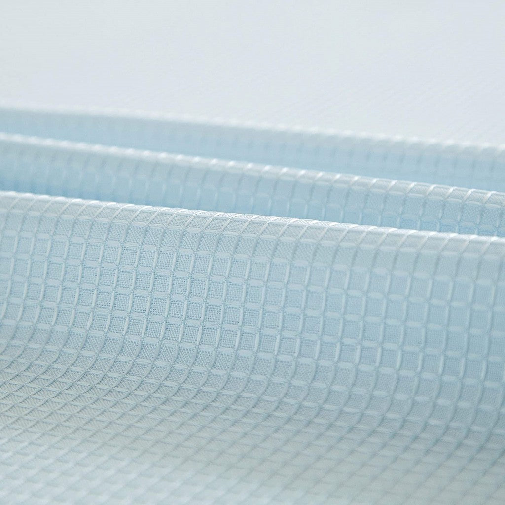 Light Blue Sheer and Grid Shower Curtain and Liner Set-8