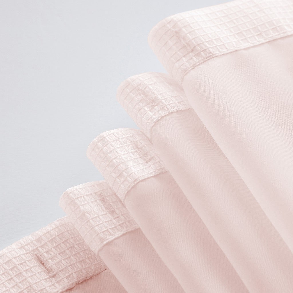 Blush Sheer and Grid Shower Curtain and Liner Set-2