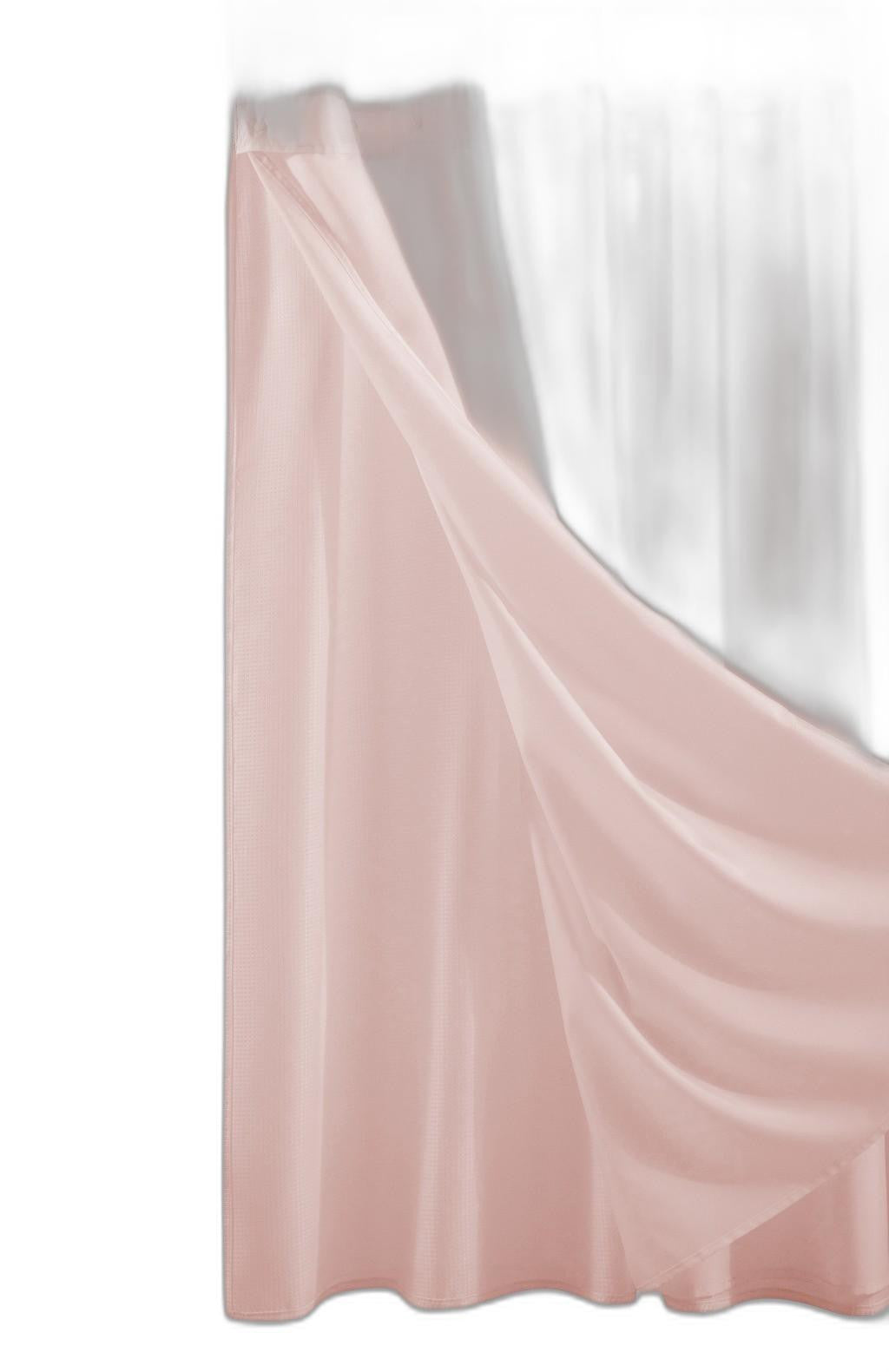 Blush Sheer and Grid Shower Curtain and Liner Set-0