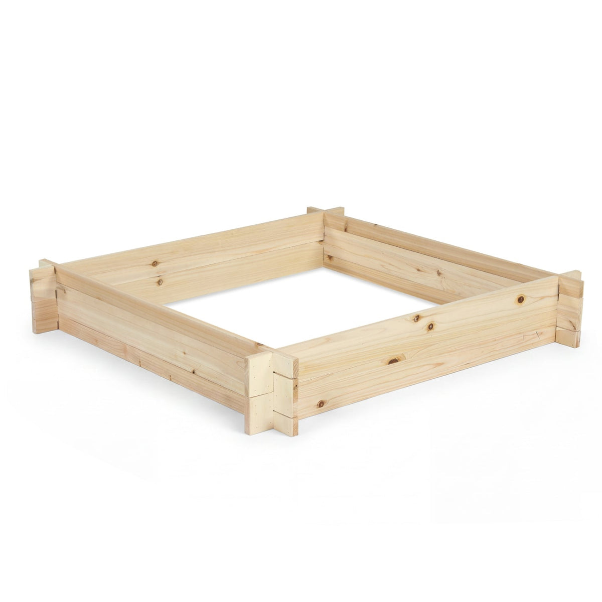 39.5" x 39.5" Square Wooden Raised Garden Bed-Natural-Raised Garden Beds-DECOROLALA