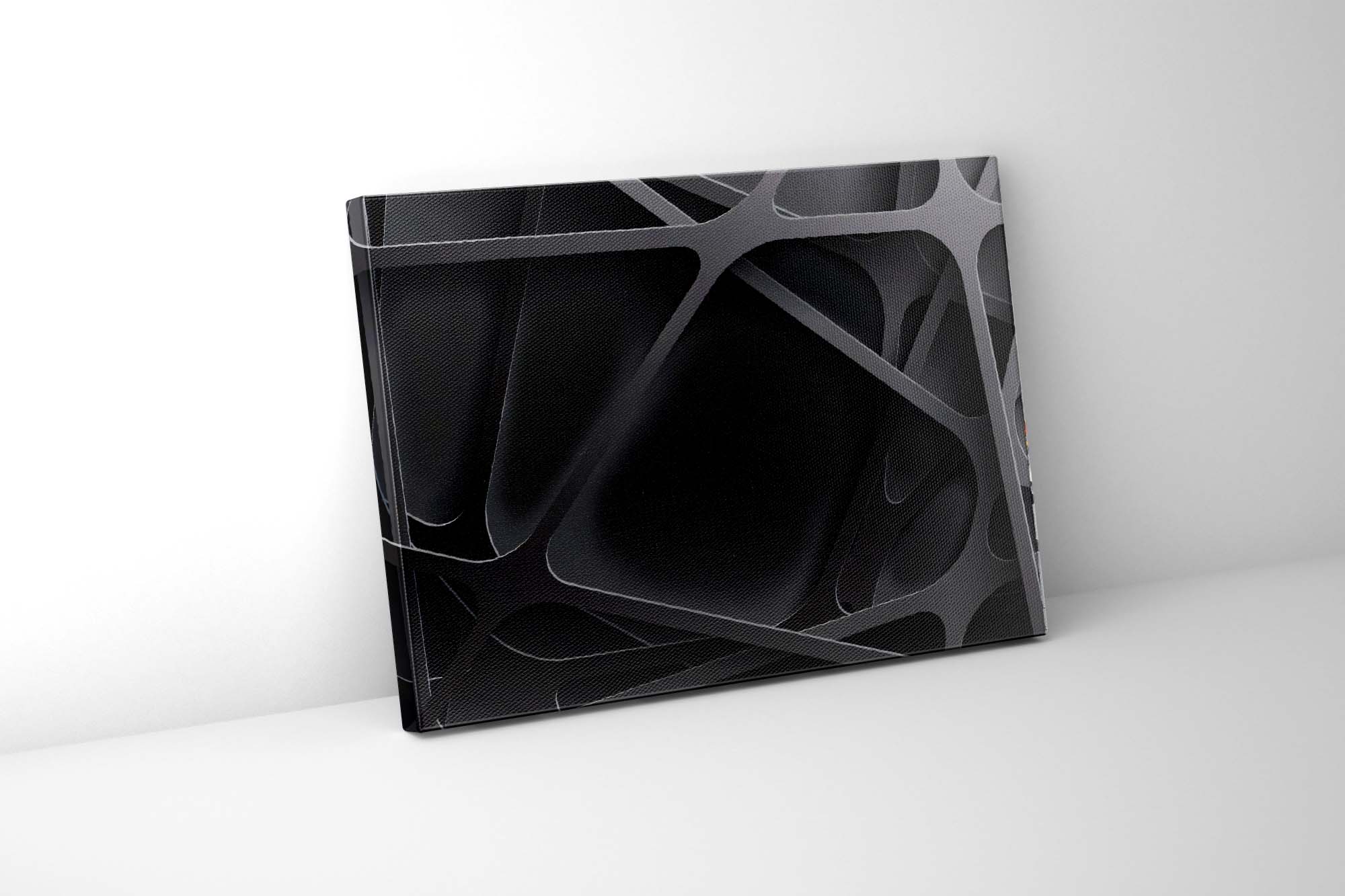 3D Black Canvas Wall Art Print 48x36-Wall Art-DECOROLALA