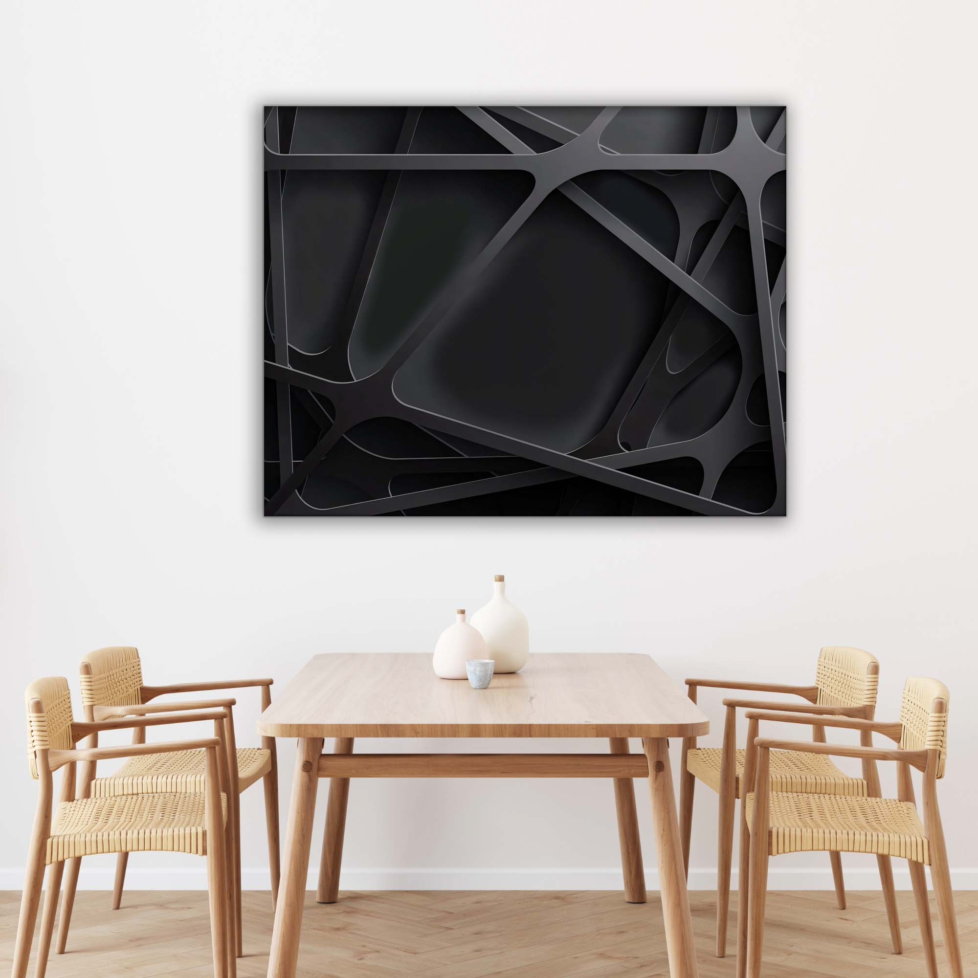 3D Black Canvas Wall Art Print 48x36-Wall Art-DECOROLALA