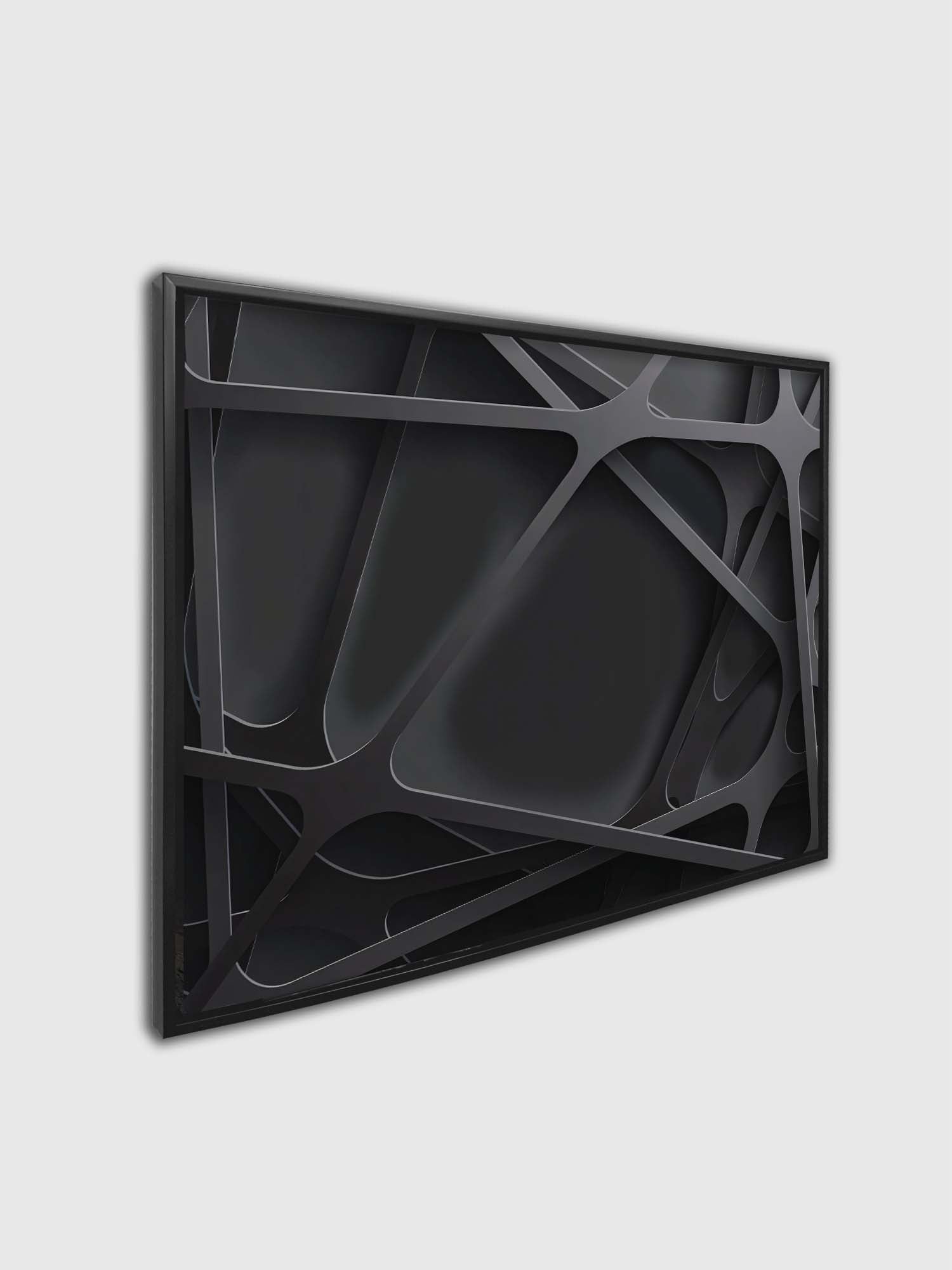 3D Black Canvas Wall Art Print 48x36-Wall Art-DECOROLALA
