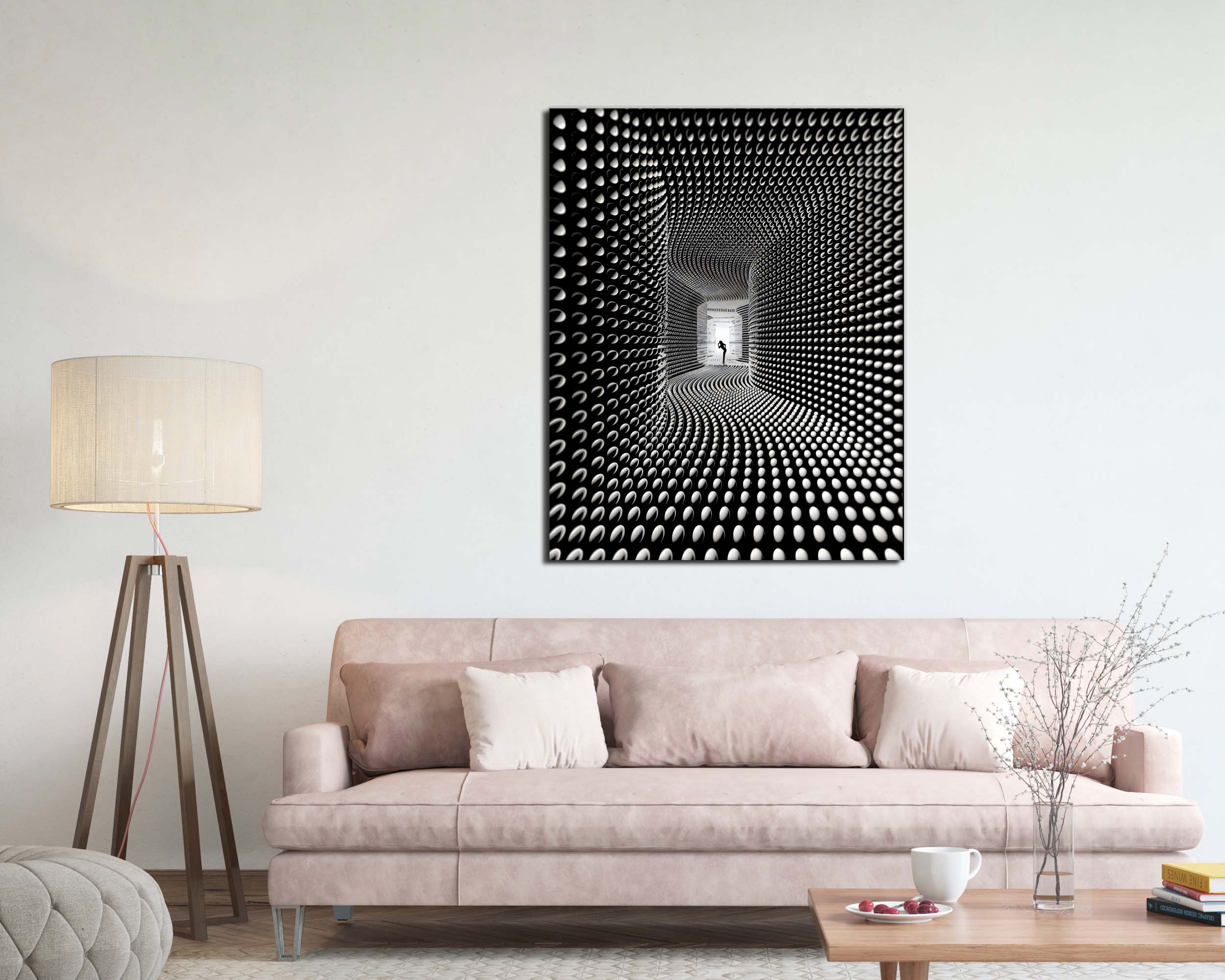 3D Canvas Wall Art Black & White 48x36"-Wall Art-DECOROLALA