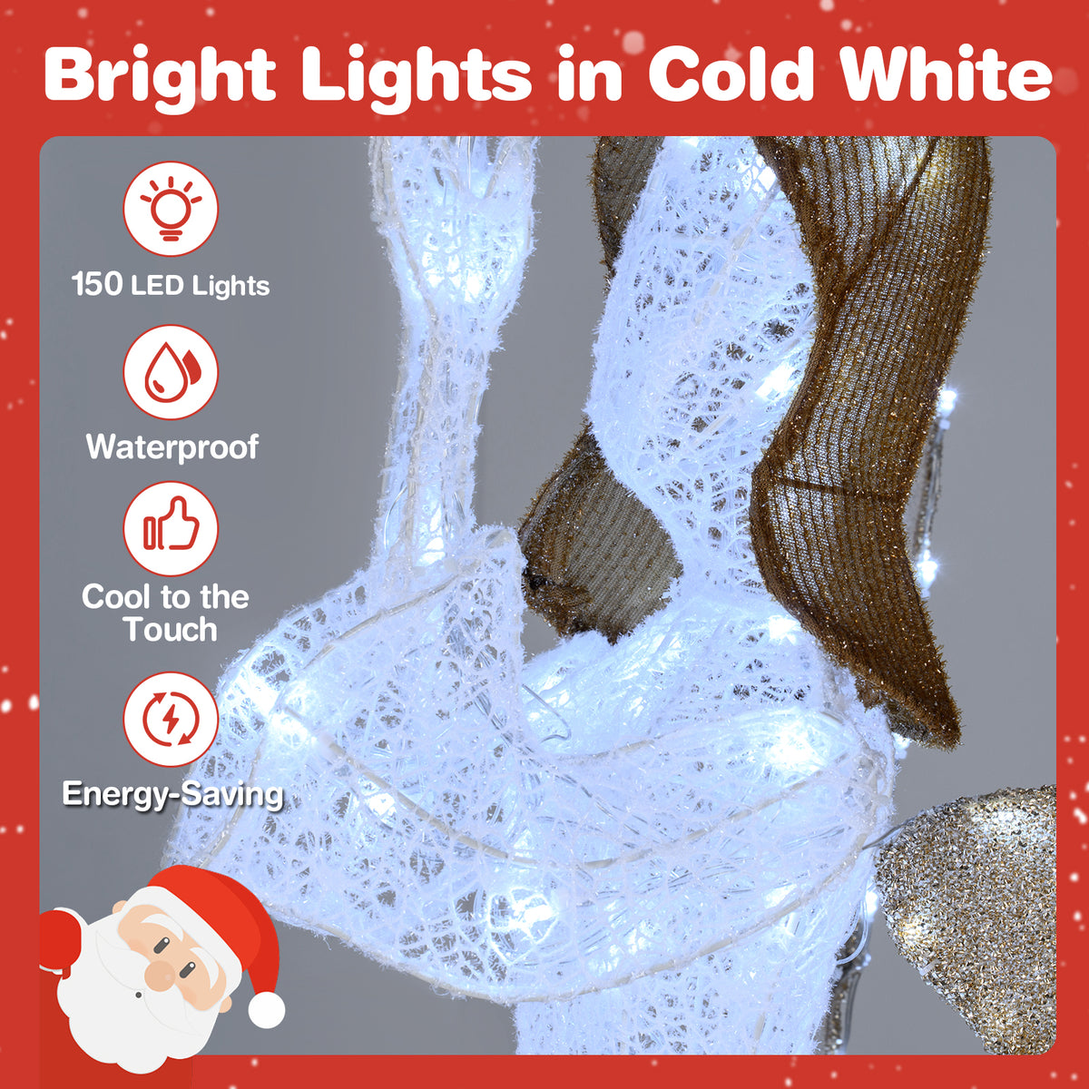 3D Lighted Angel Christmas Decoration 5.5 FT Halo Angel-Christmas Decorations & Accessories-DECOROLALA