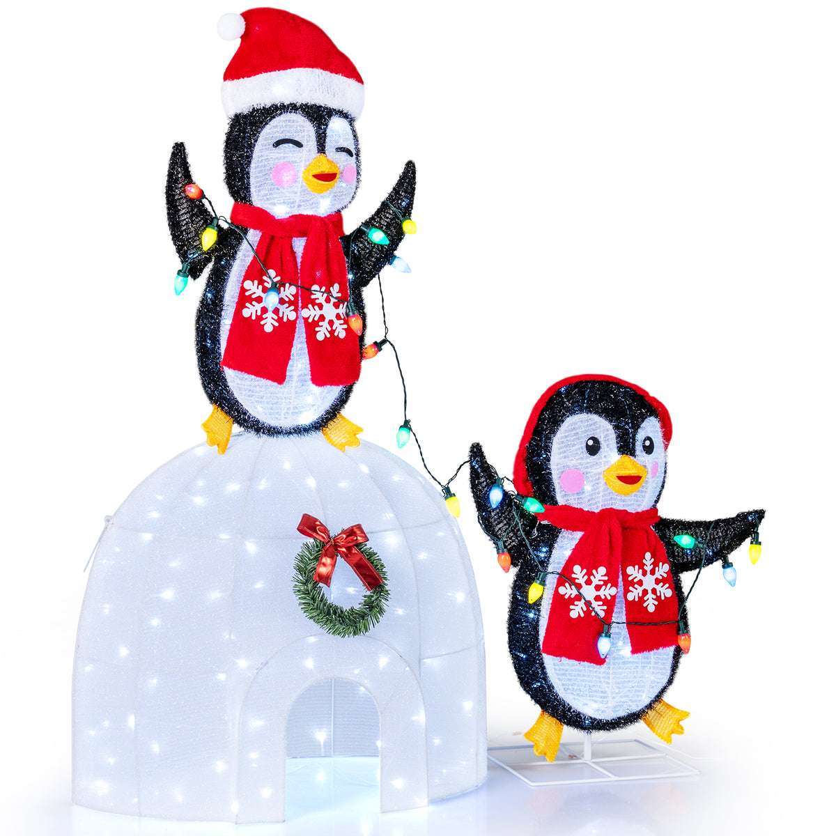 3D Pre-Lit Indoor Outdoor Xmas Holiday with 170 Cold-White LED Lights for Home-Christmas Decorations & Accessories-DECOROLALA