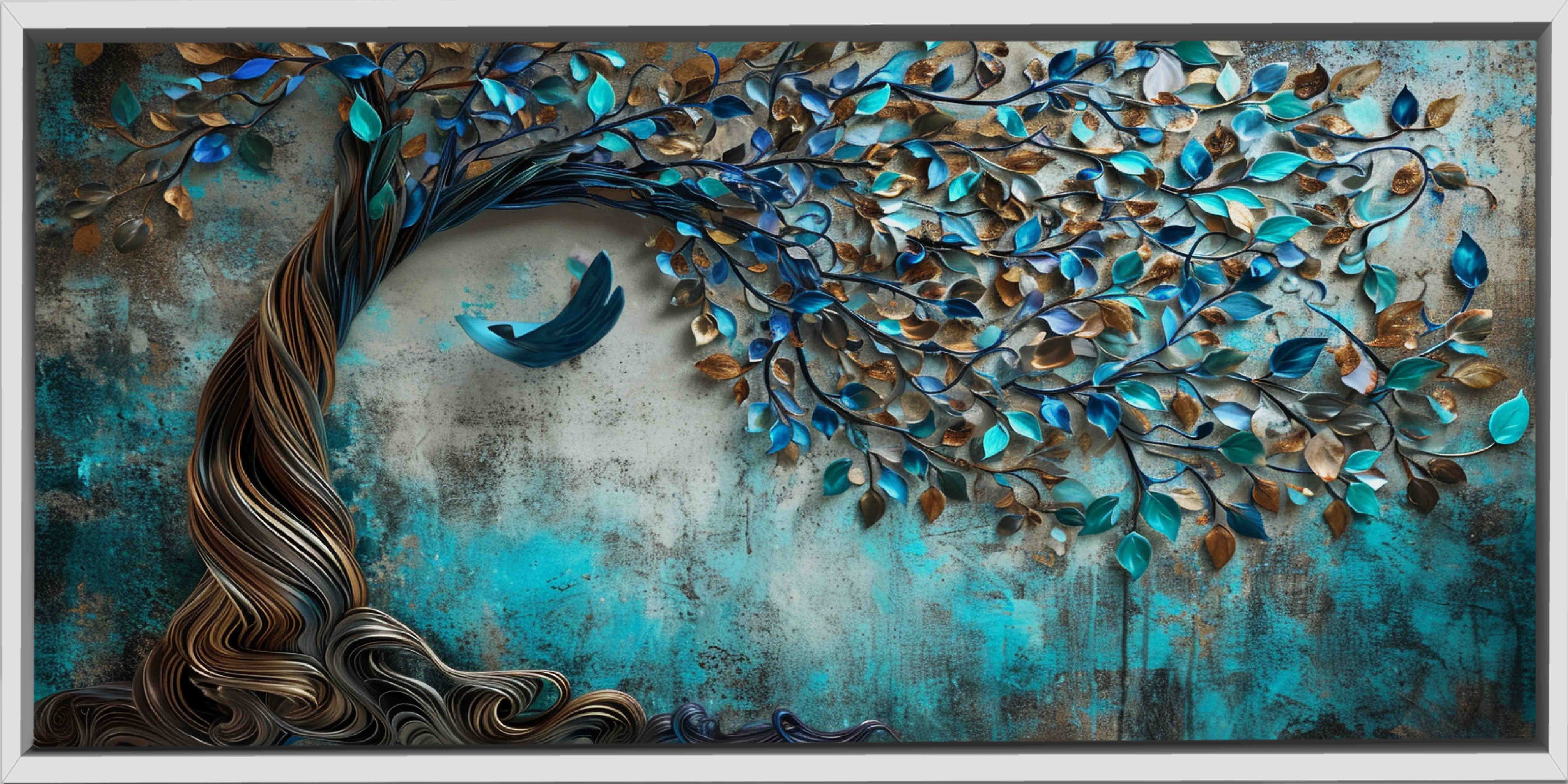 3D Tree Canvas Print 72x36 with Glitter Varnish-Canvas Print-DECOROLALA