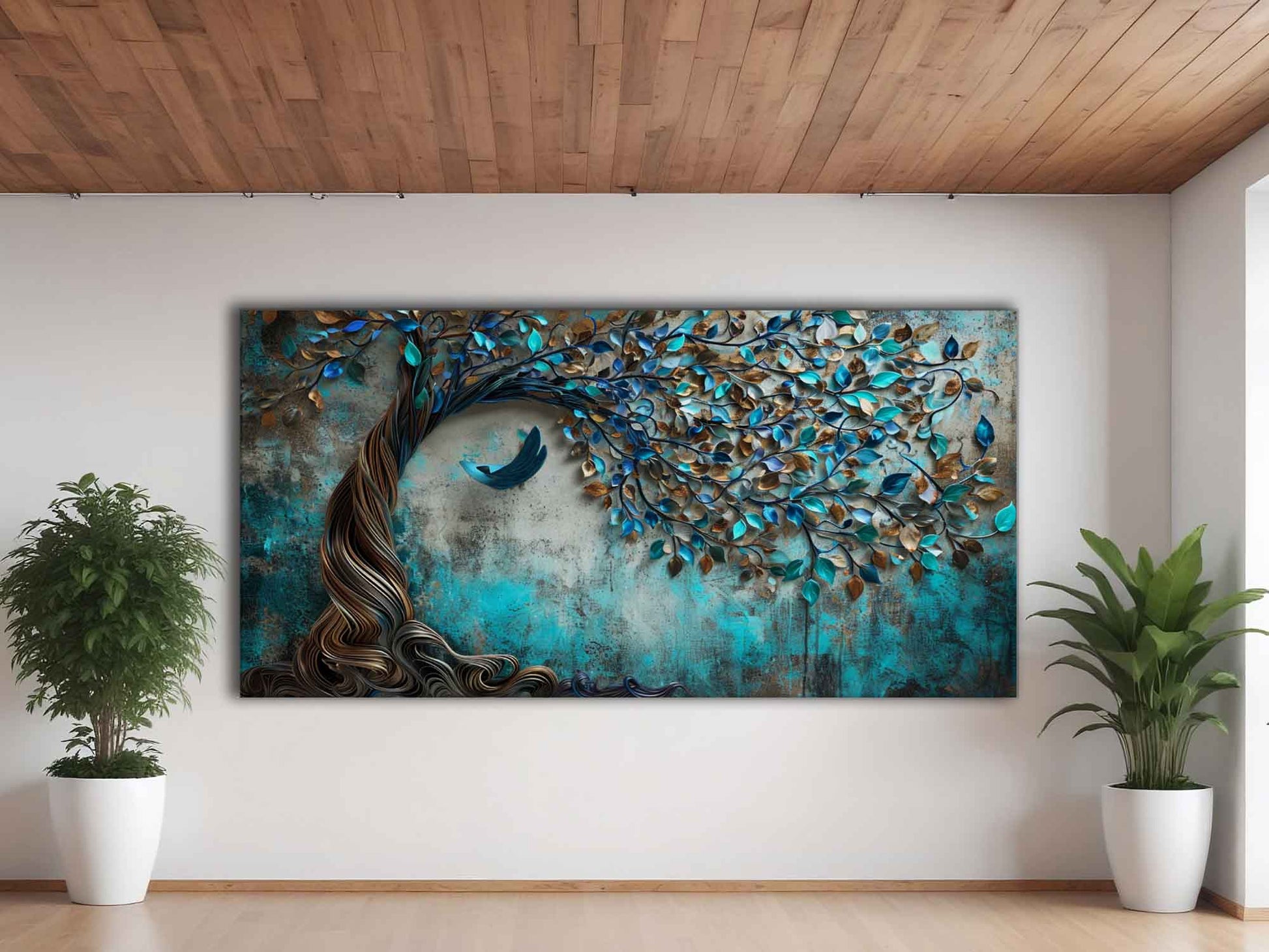 3D Tree Canvas Print 72x36 with Glitter Varnish-Canvas Print-DECOROLALA