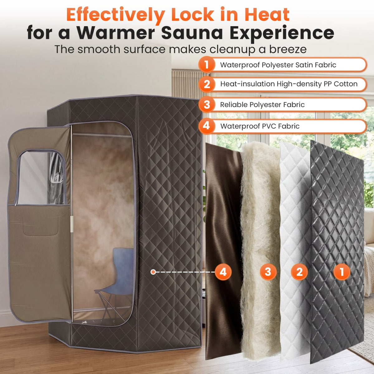 3L Portable Steam Sauna for Home Fast-Heat with 9-Level Remote Control and Folding Chair-Gray-Saunas-DECOROLALA