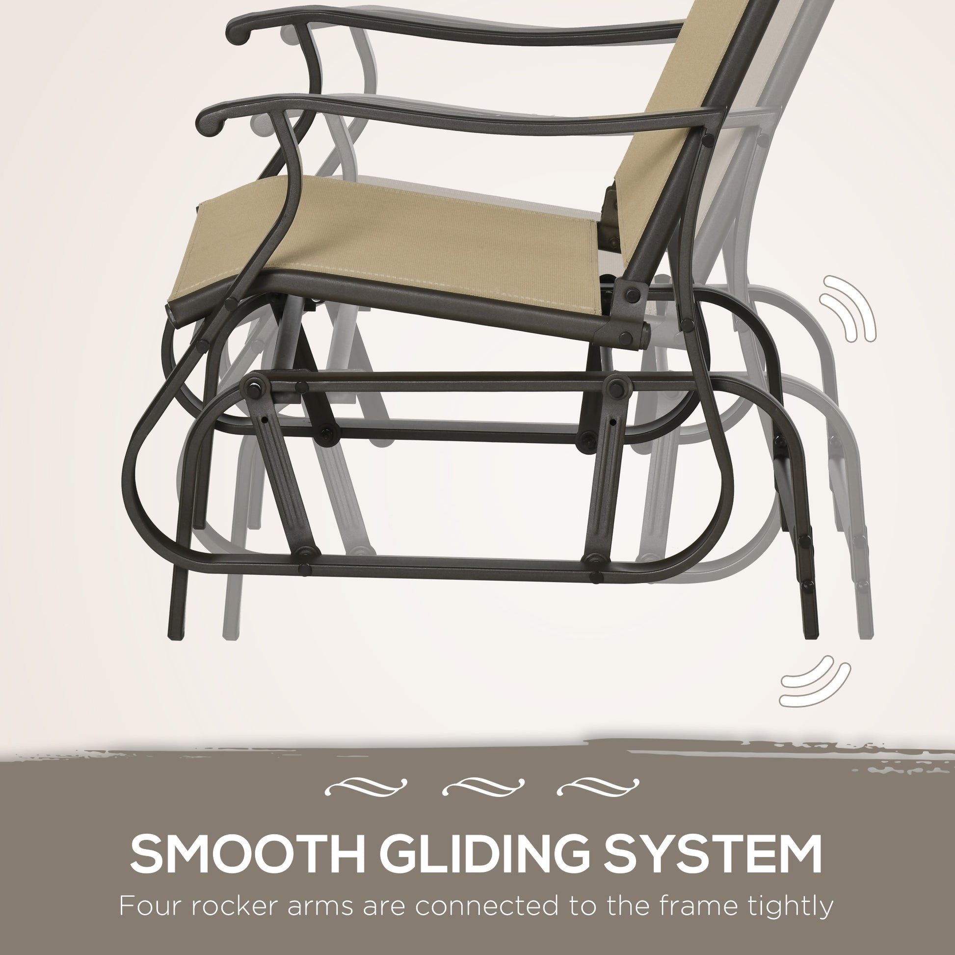 3PC Gliding Rocking Chair & Bistro Table Set, Mixed Grey-DECOROLALA