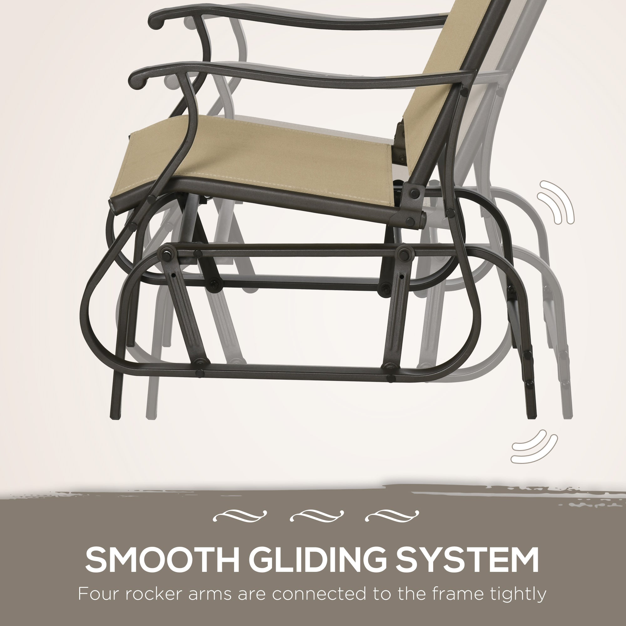 3PC Gliding Rocking Chair & Bistro Table Set, Mixed Grey-DECOROLALA