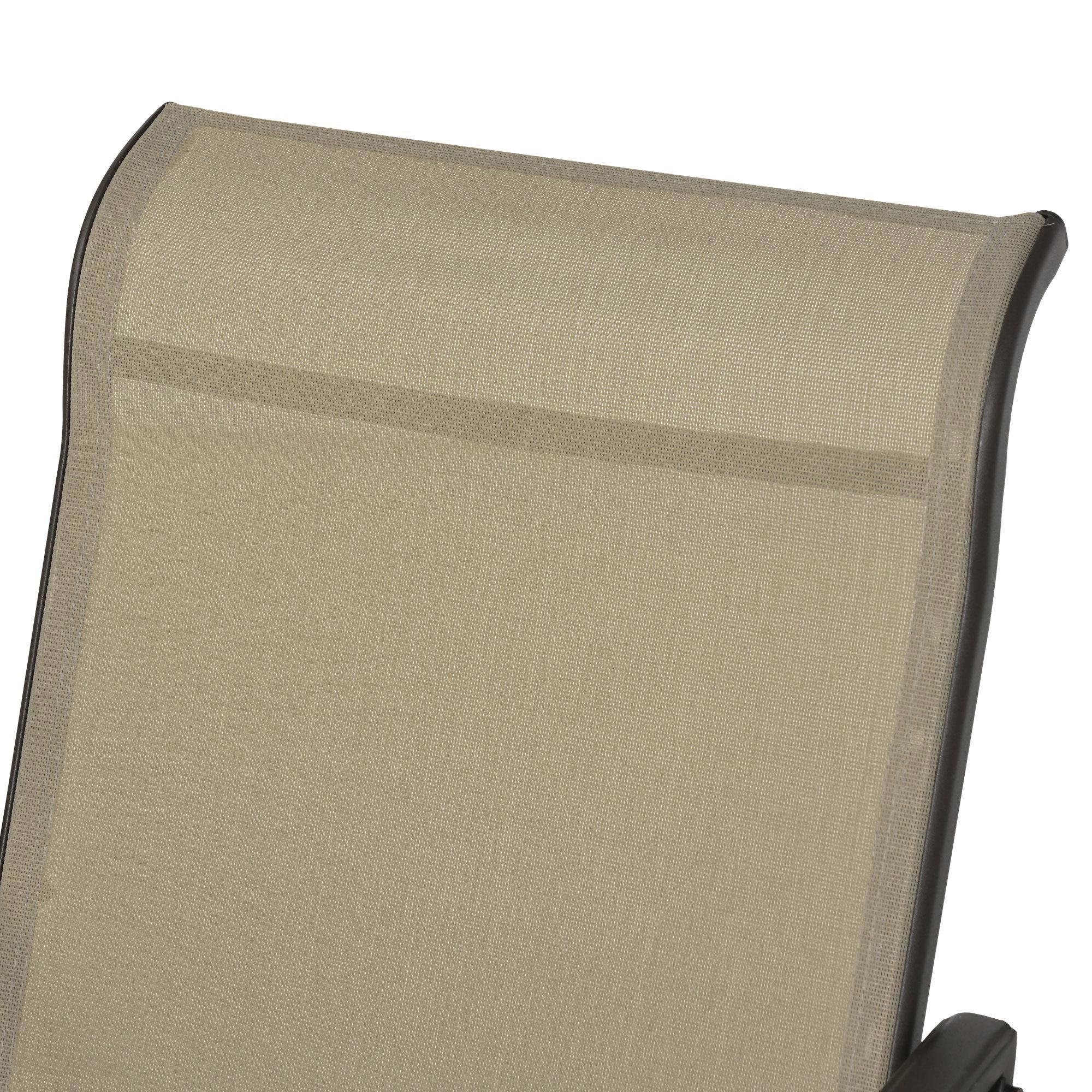 3PC Gliding Rocking Chair & Bistro Table Set, Mixed Grey-DECOROLALA