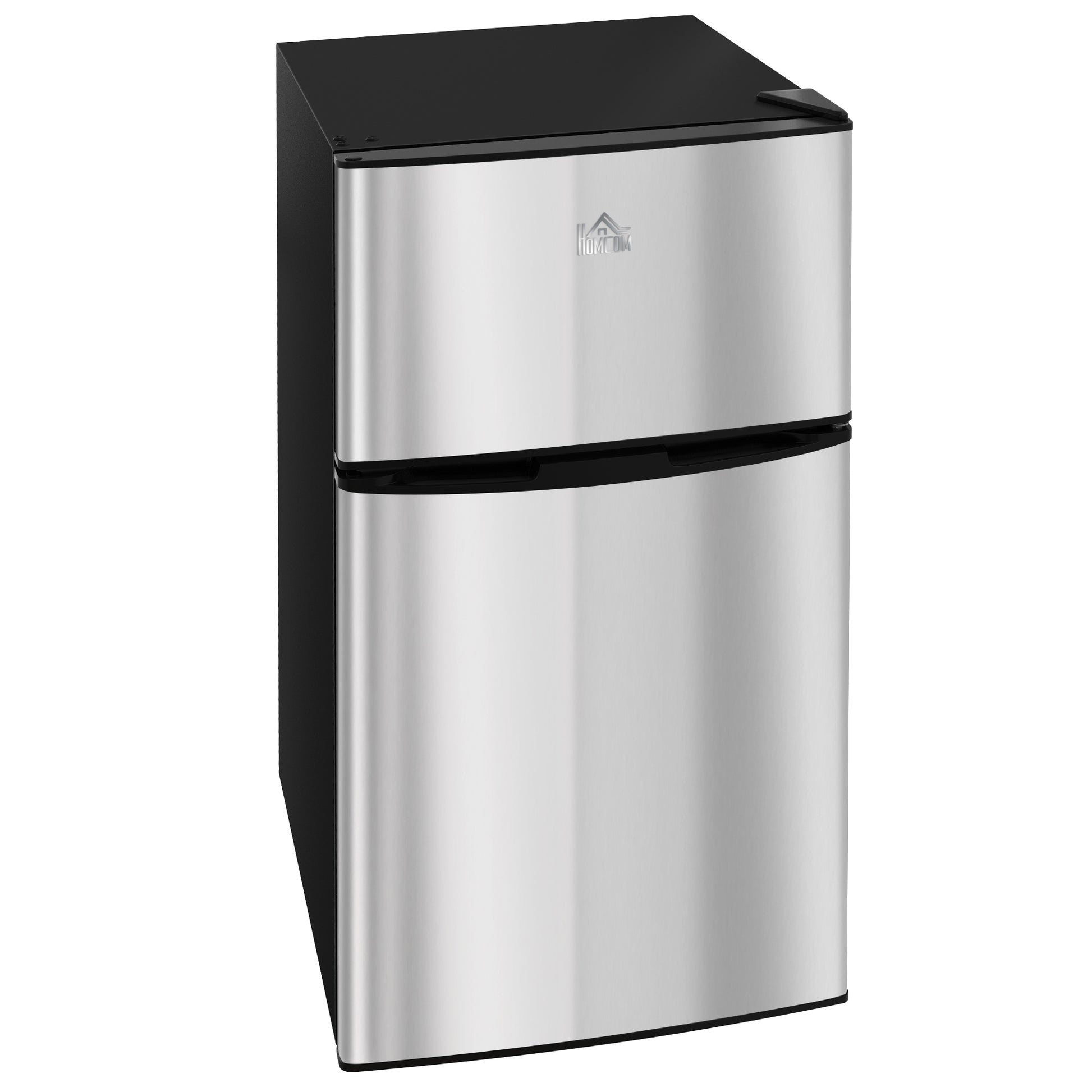 3.2 Cu Ft Mini Fridge Freezer - Silver-DECOROLALA
