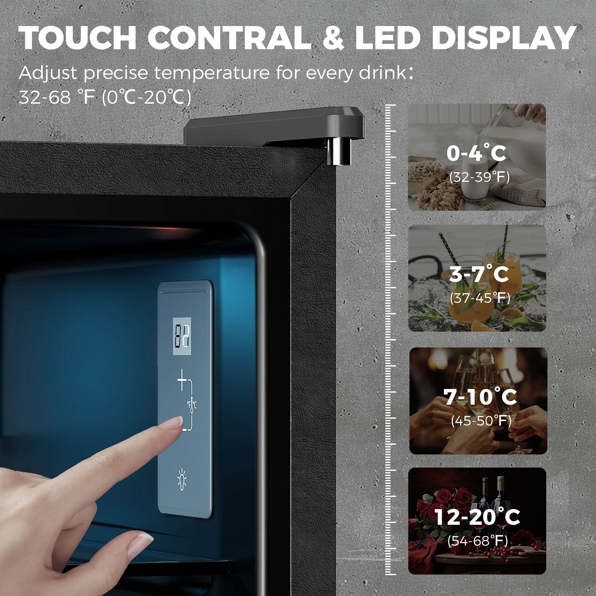3.2 Cu.Ft Beverage Fridge, 128 Can Drink Fridge with Glass Door, Auto-Defrost and LED Light for Soda, Beer, Black-Small Kitchen Appliances-DECOROLALA