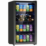 3.2 Cu.Ft Beverage Refrigerator - 139 Can Cooler Black-Home Furnishings > Appliances > Small¬†Kitchen¬†Appliances-DECOROLALA