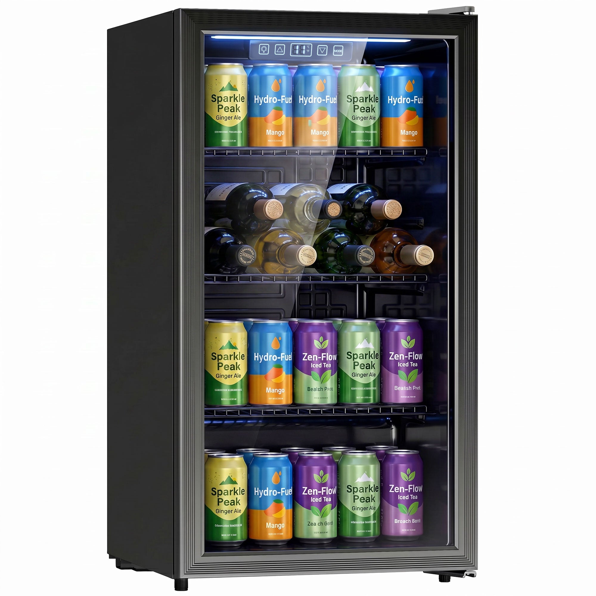 3.2 Cu.Ft Beverage Refrigerator - 139 Can Cooler Black-Home Furnishings > Appliances > Small¬†Kitchen¬†Appliances-DECOROLALA