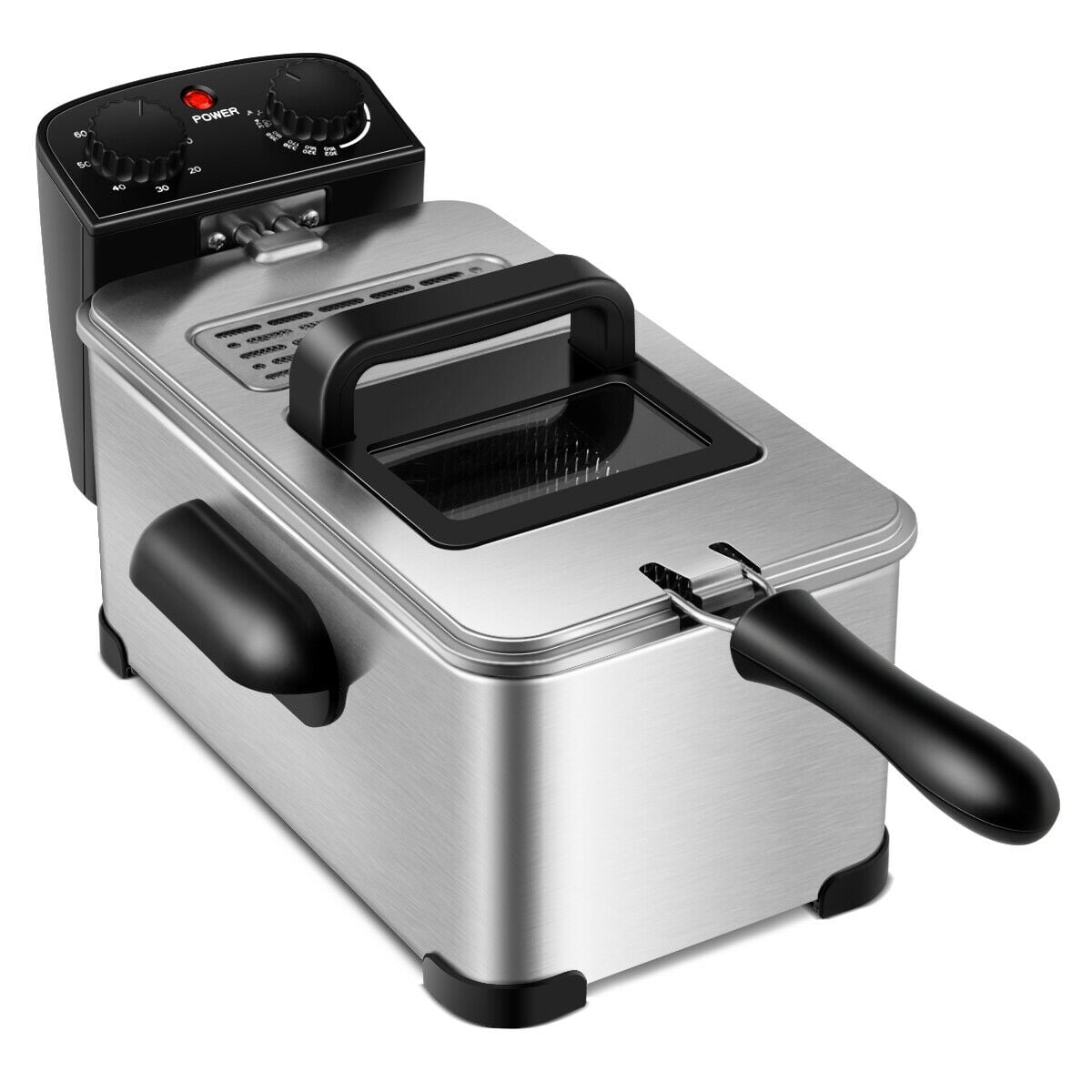 3.2 Quart Electric Stainless Steel Deep Fryer with Timer-Silver-Air Fryers-DECOROLALA