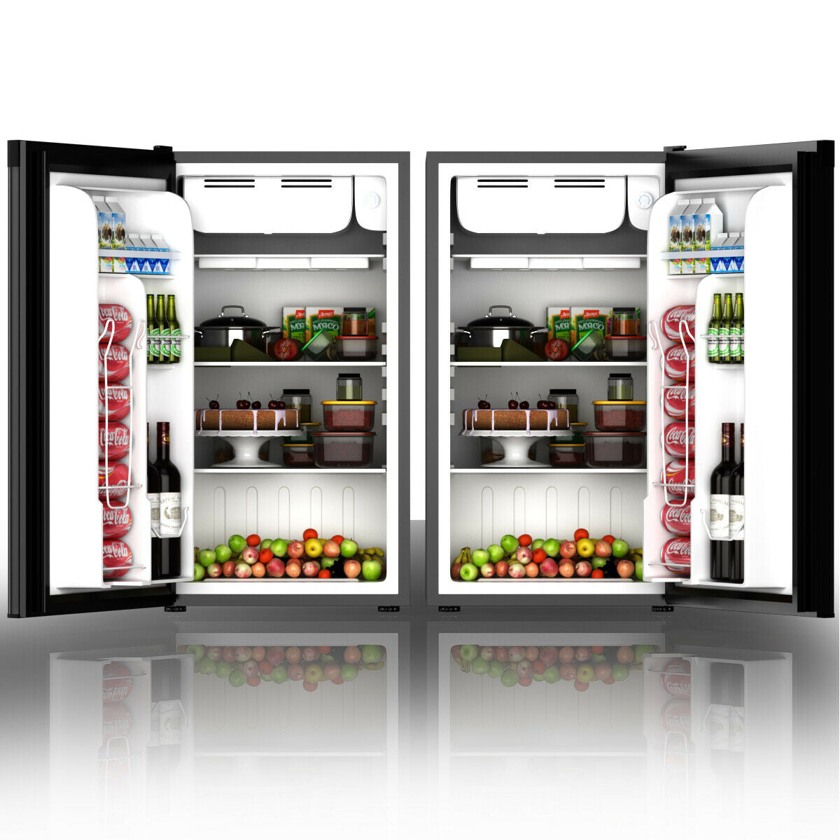 3.2 cu.ft. Mini Dorm Compact Refrigerator-Black-Refrigerators-DECOROLALA