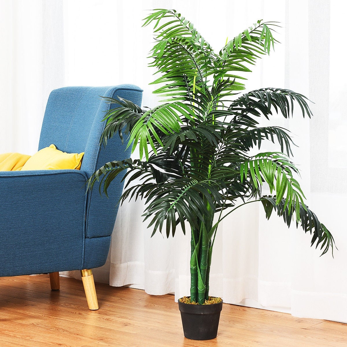 3.5 Feet Artificial Areca Palm Decorative Silk Tree with Basket-Artificial Plants-DECOROLALA