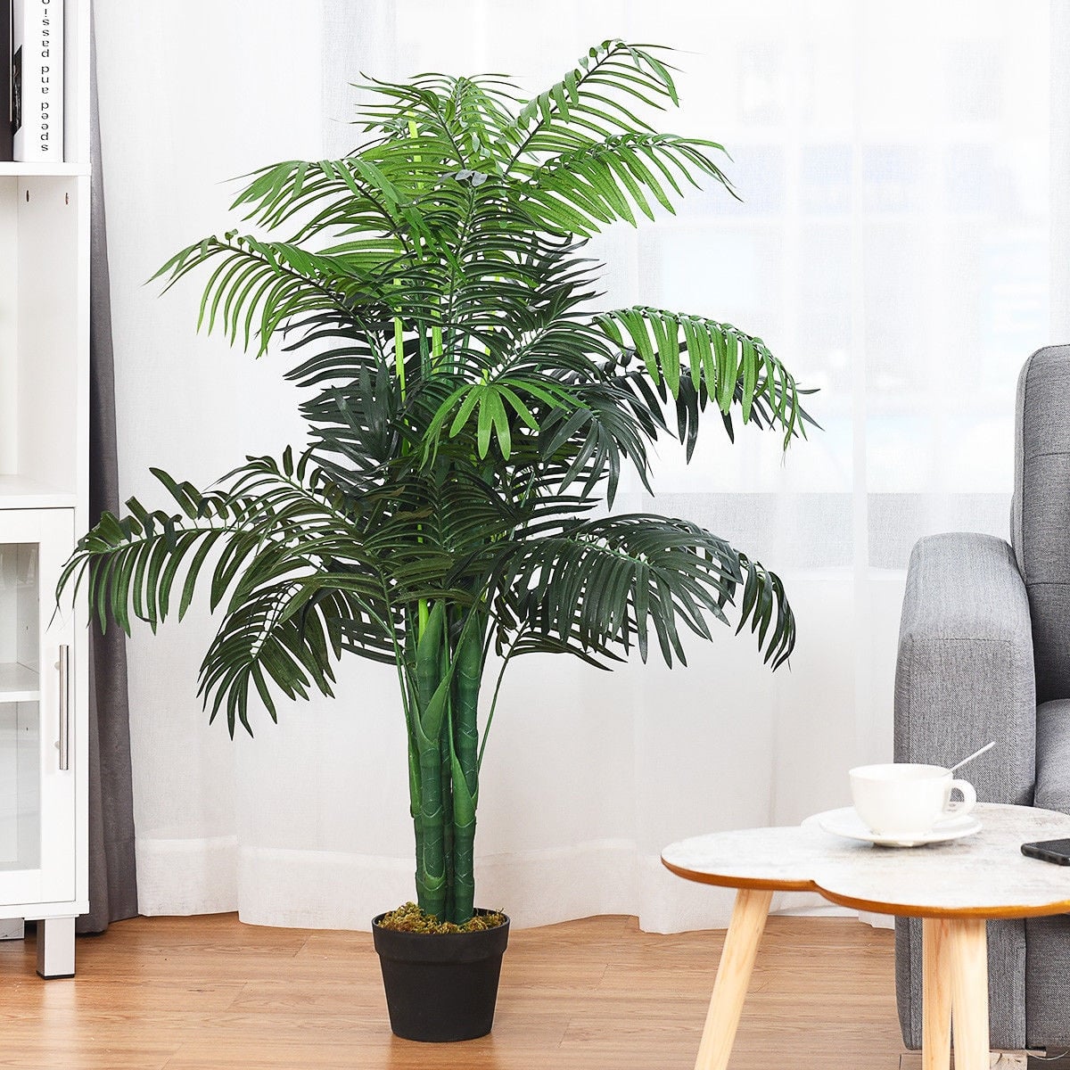 3.5 Feet Artificial Areca Palm Decorative Silk Tree with Basket-Artificial Plants-DECOROLALA