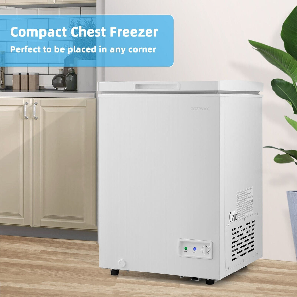 3.5/5 Cu.ft Compact Chest Freezer with Removable Storage Basket-3.5 Cubic-Freezers-DECOROLALA