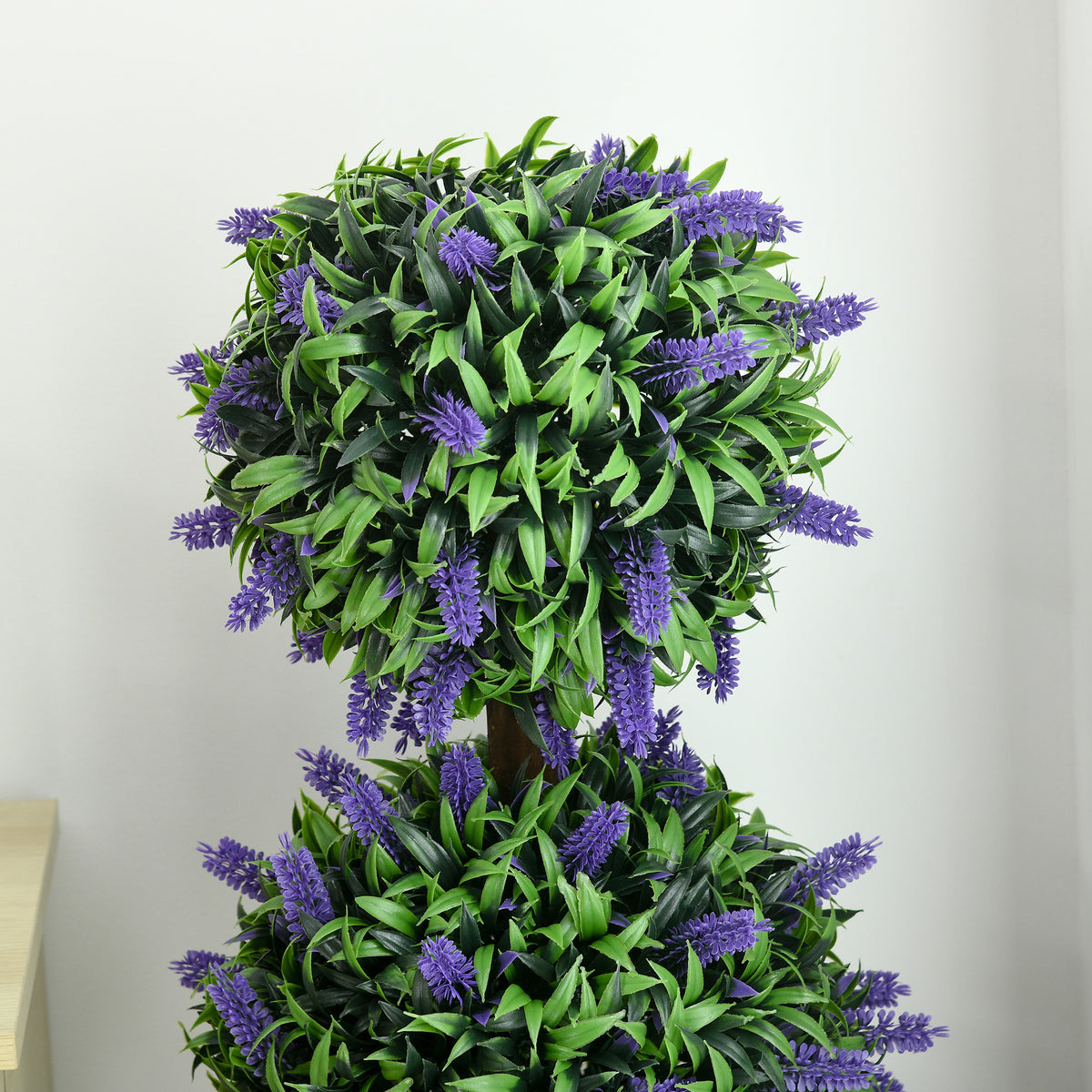 3.5ft Set of 2 Artificial Plants, Lavender Flowers Ball Trees with Pot, for Home Indoor Outdoor Decor-Artificial Trees-DECOROLALA