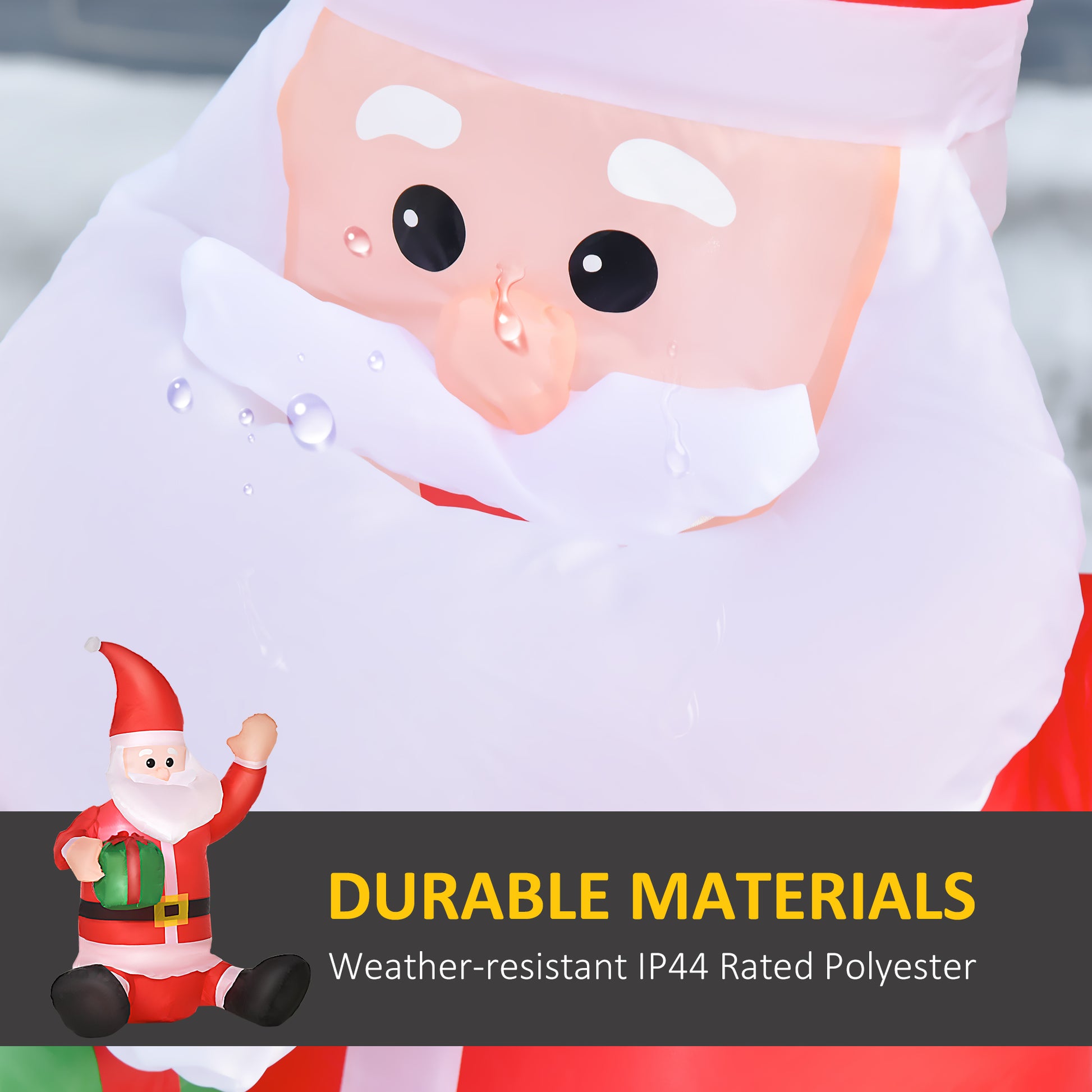 3.9ft Outdoor Christmas Lighted Inflatable Santa Claus with Gift Box-Home Furnishings > Holiday & Seasonal > Christmas Decorations > Christmas Inflatables-DECOROLALA