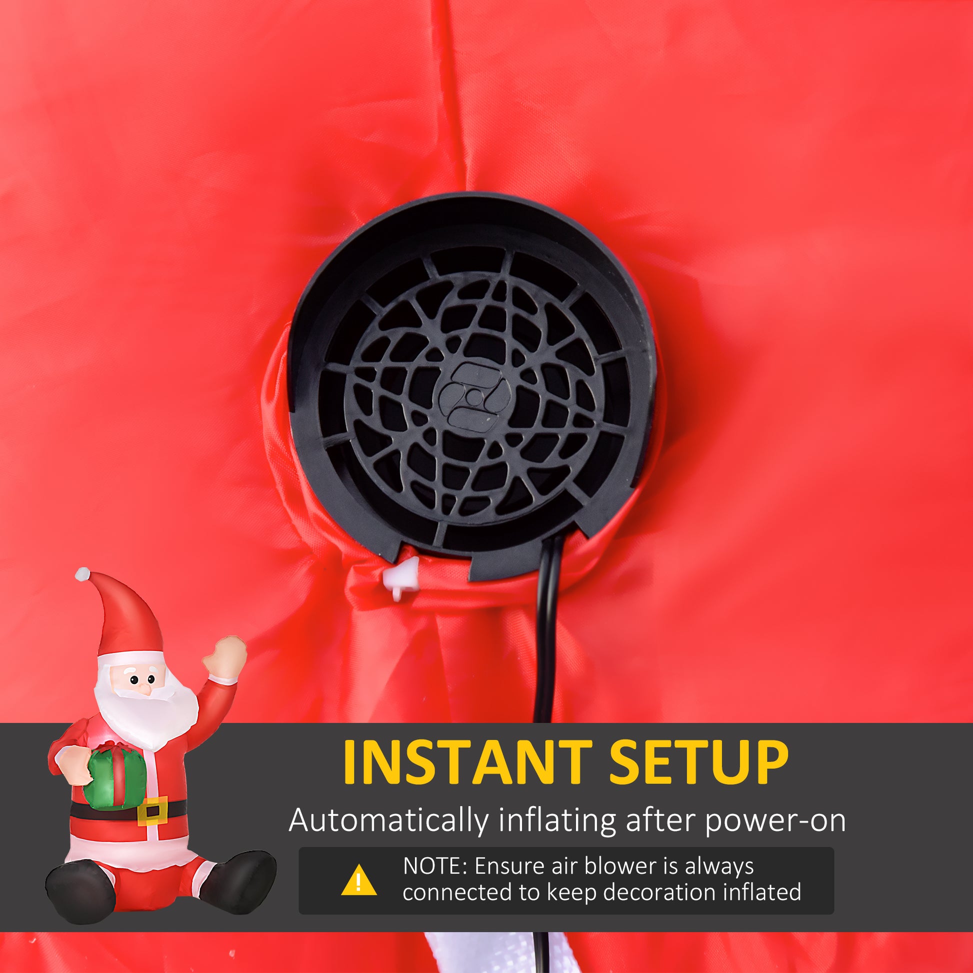 3.9ft Outdoor Christmas Lighted Inflatable Santa Claus with Gift Box-Home Furnishings > Holiday & Seasonal > Christmas Decorations > Christmas Inflatables-DECOROLALA