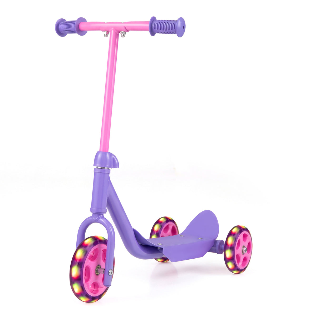 3-Wheel Scooter for Kids Ages 2+ with LED Light-Up Wheels - Purple