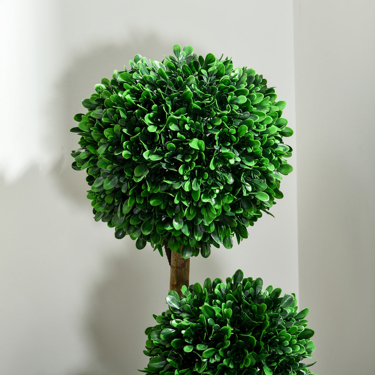 3ft Artificial Tree, Triple Ball Boxwood Topiary with Pot and Sandalwood Leaves, for Indoor Outdoor Home-Artificial Trees-DECOROLALA
