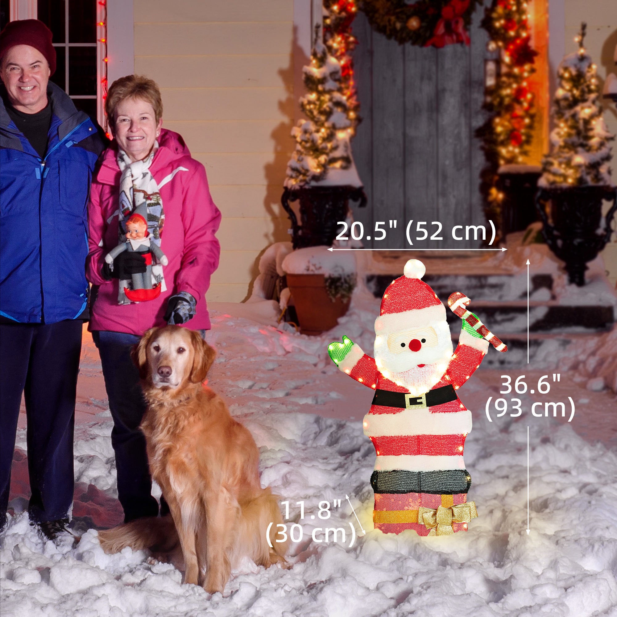 3ft Lighted Santa Claus - 97 LED Outdoor Christmas Decor-Home Furnishings > Holiday & Seasonal > Christmas Decorations-DECOROLALA