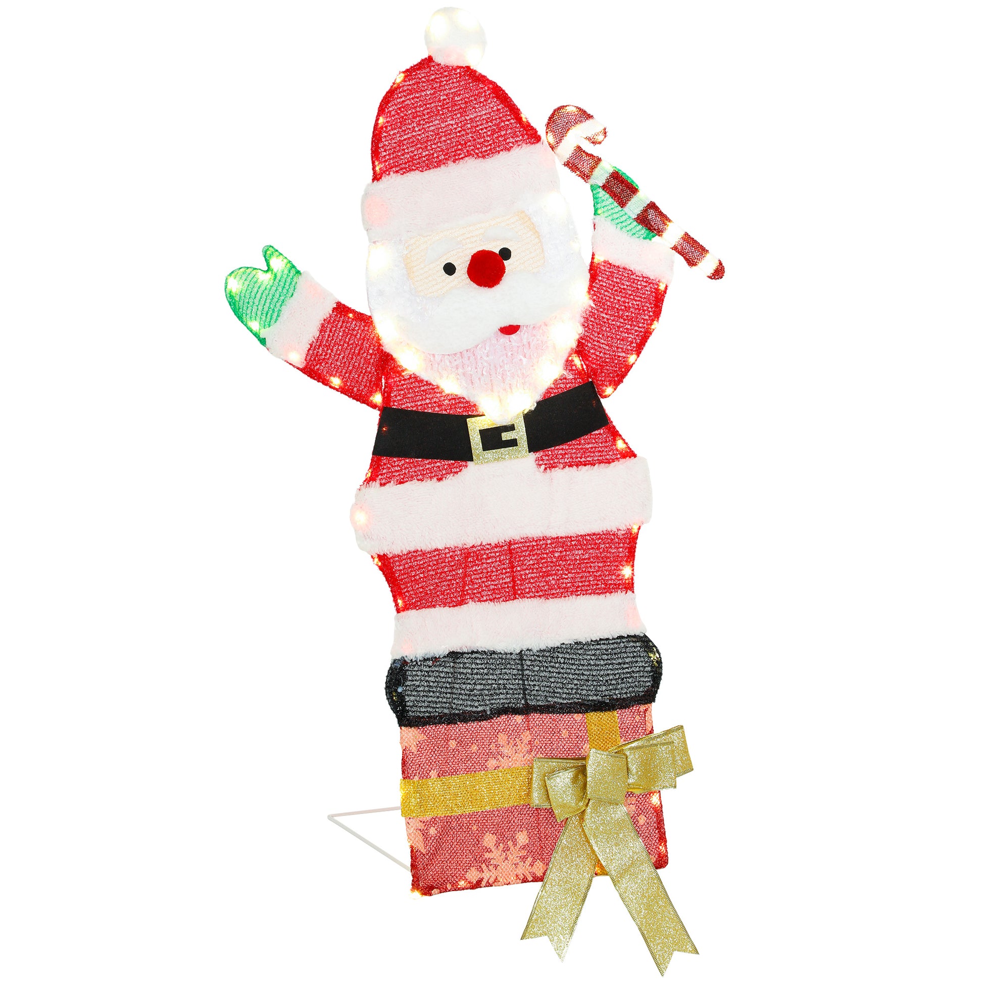 3ft Lighted Santa Claus - 97 LED Outdoor Christmas Decor-Home Furnishings > Holiday & Seasonal > Christmas Decorations-DECOROLALA
