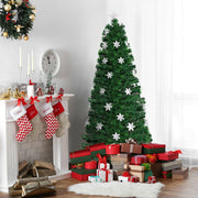 4 / 5 / 6 Feet LED Optic Artificial Christmas Tree with Snowflakes-Christmas Trees-DECOROLALA