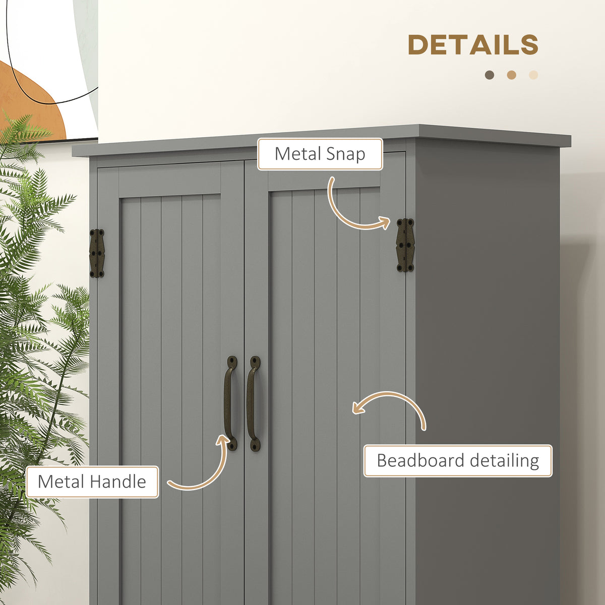 4-Door Pantry Storage Cabinet with Adjustable Shelves - Grey-Home Furnishings > Storage & Organization > Kitchen Pantry Cabinets-DECOROLALA