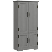 4-Door Pantry Storage Cabinet with Adjustable Shelves - Grey-Home Furnishings > Storage & Organization > Kitchen Pantry Cabinets-DECOROLALA