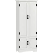 4-Door Storage Cabinet 60" White Adjustable Shelves-DECOROLALA