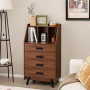4-Drawer Dresser with Anti-Tipping Kits - Walnut (min order qty 2)-Dressers & Chests-DECOROLALA