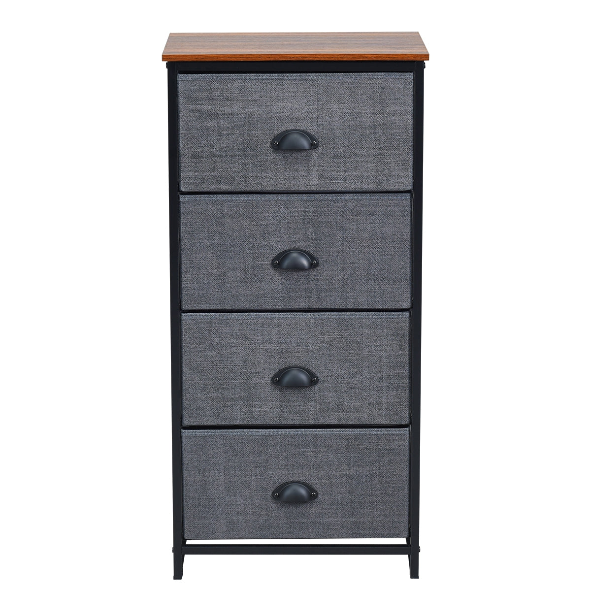 4-Drawer Fabric Chest - Black (min order qty 2)-Dressers & Chests-DECOROLALA