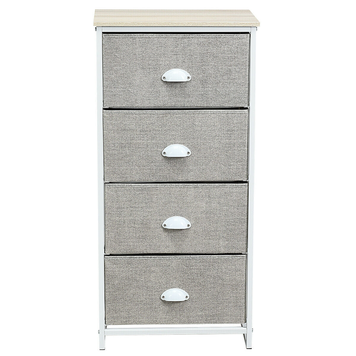 4-Drawer Fabric Chest - Gray (min order qty 2)-Dressers & Chests-DECOROLALA