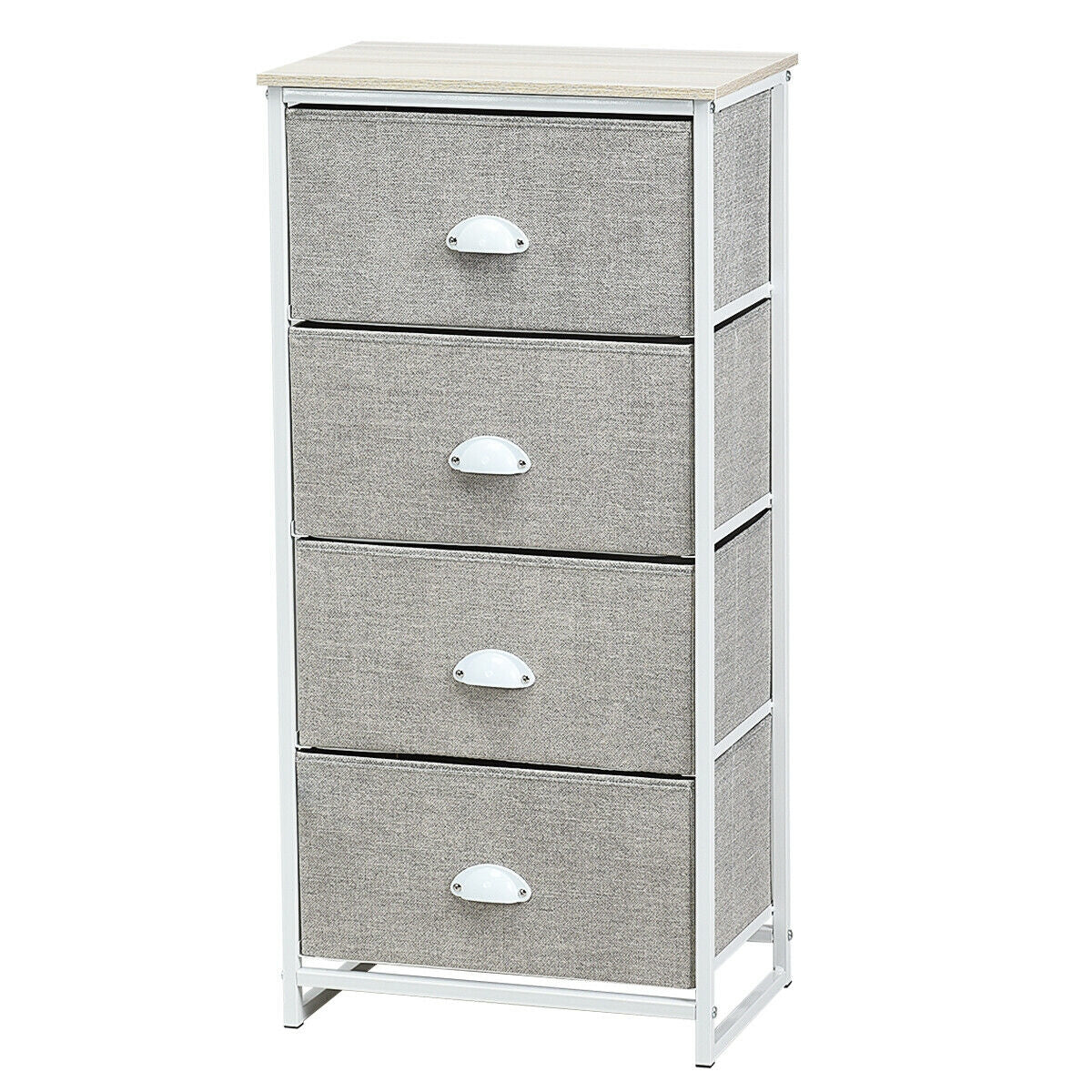 4-Drawer Fabric Chest - Gray (min order qty 2)-Dressers & Chests-DECOROLALA