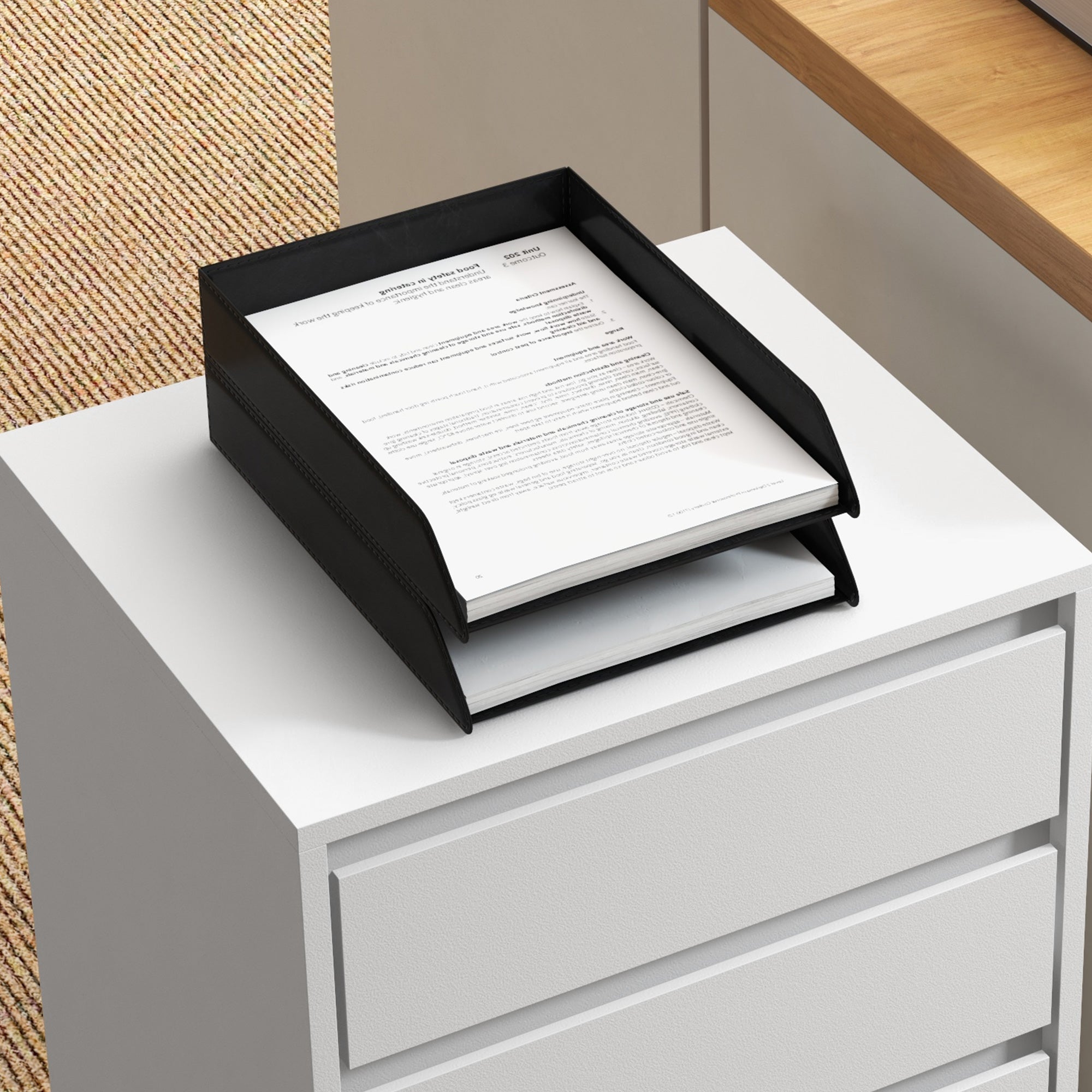4 Drawer File Cabinet, Vertical Filing Cabinet with Wheels, Modern Printer Stand for Home Office, White-Office Products > Office Furniture > Office Cabinets & Cupboards-DECOROLALA