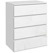 4-Drawer High Gloss Chest of Drawers - White 24" Slim Cabinet-DECOROLALA
