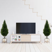 4 FT Artificial Topiary Tree Set of 2 for Indoor Outdoor Home Front Porch-Green-Artificial Plants-DECOROLALA